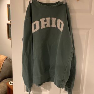Ohio university sweatshirt green distressed small